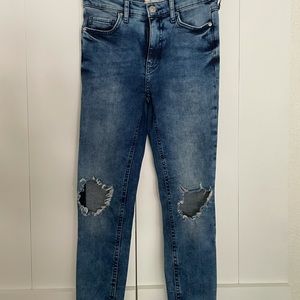 Free People High Rise Busted Skinny Jeans